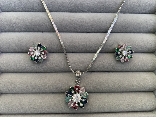 Mini floral pendant set