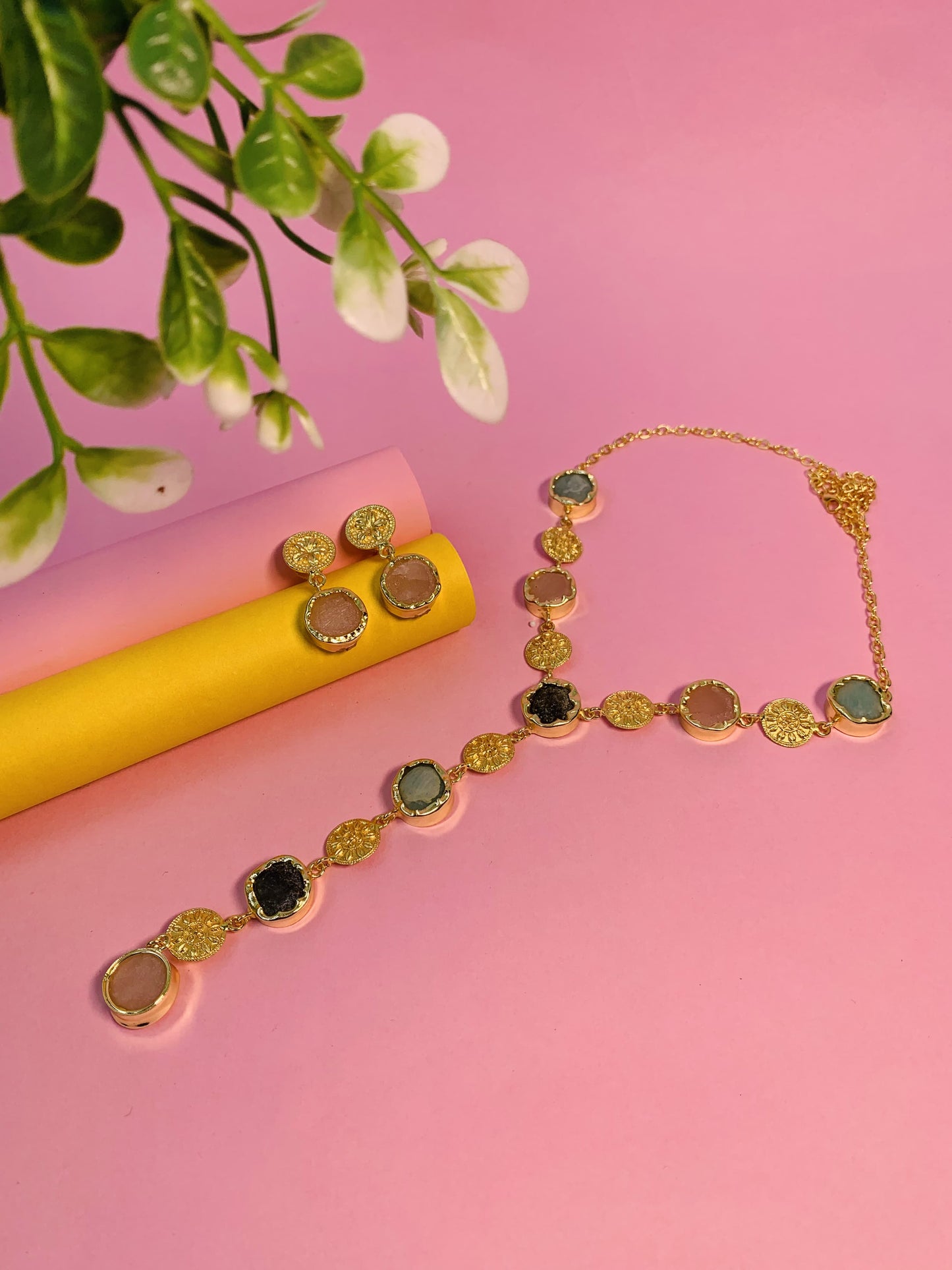 Multi natural stones necklace
