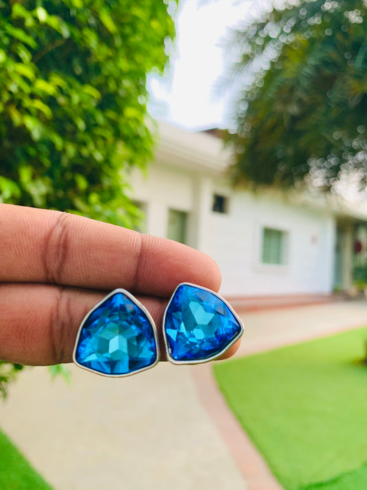 Blue crystal pendant set